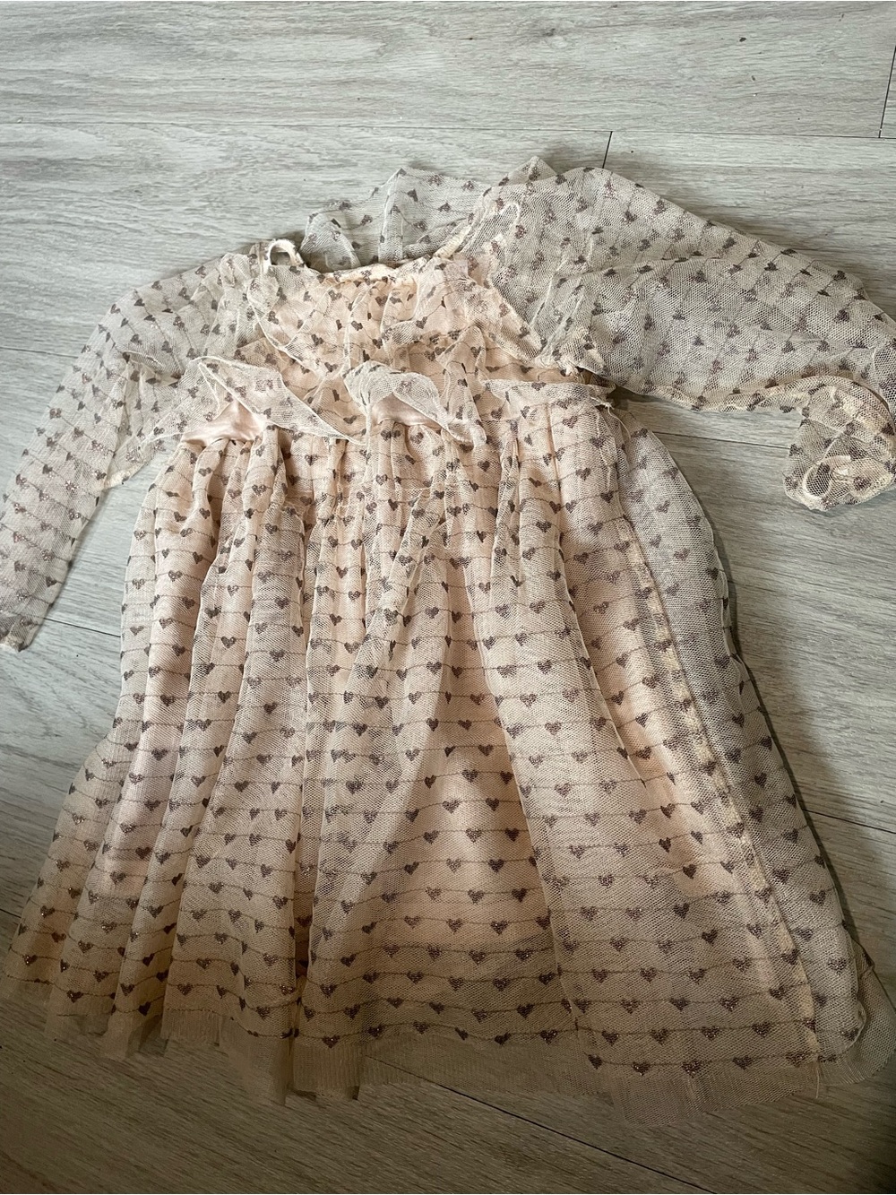 Zara Heart-Print Mesh Dress for Girls